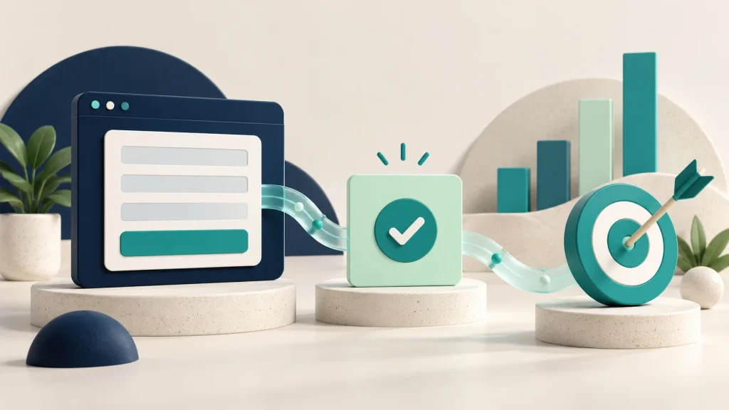 Contact form, successful enquiry checkmark and conversion target